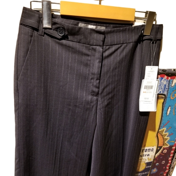TRISTAN Navy Blue Pinstripe Trousers (Size 1) - Picture 5 of 14